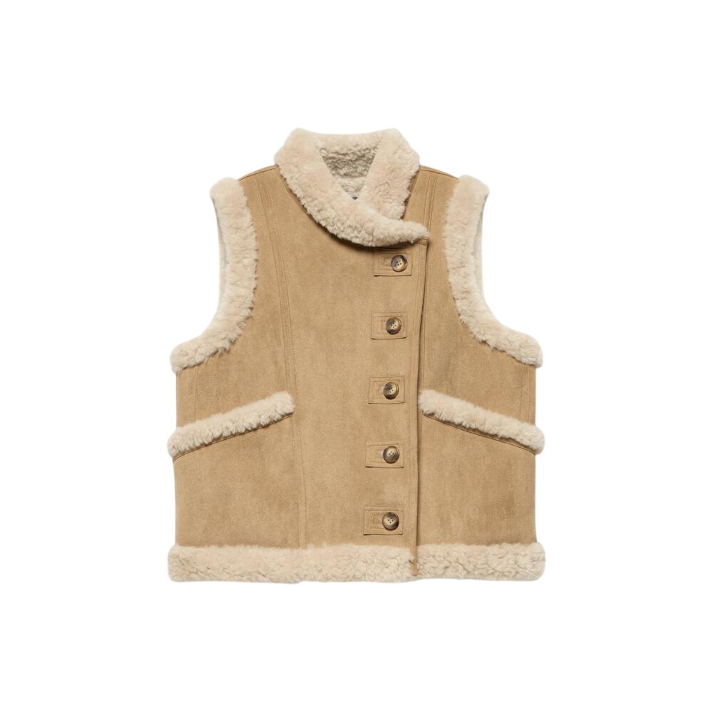 Mint Velvet Suede Faux Fur Gilet